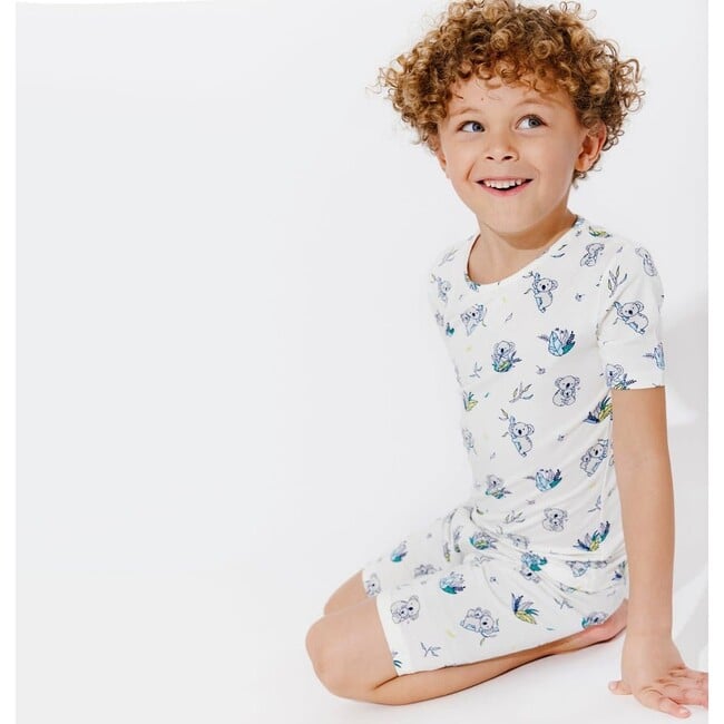 Koala Bamboo Kids Pajama Short Set, White - Pajamas - 3