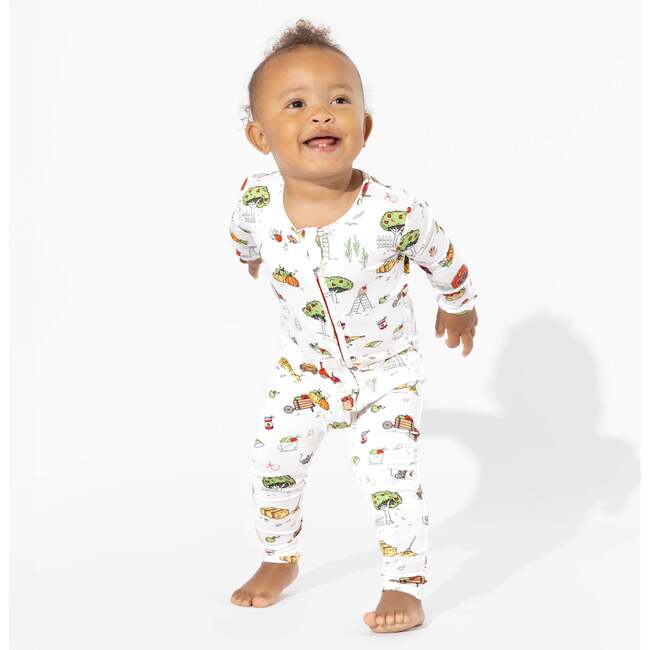 Fall Vibes Bamboo Convertible Footie, White - Footie Pajamas - 7