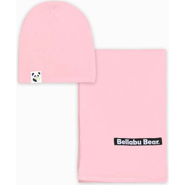 Dusty Rose Bamboo Swaddle & Beanie Set, Pink