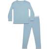 Oasis Teal Bamboo Kids Pajamas, Blue - Pajamas - 7