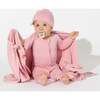 Dusty Rose Bamboo Swaddle & Beanie Set, Pink - Swaddles - 2