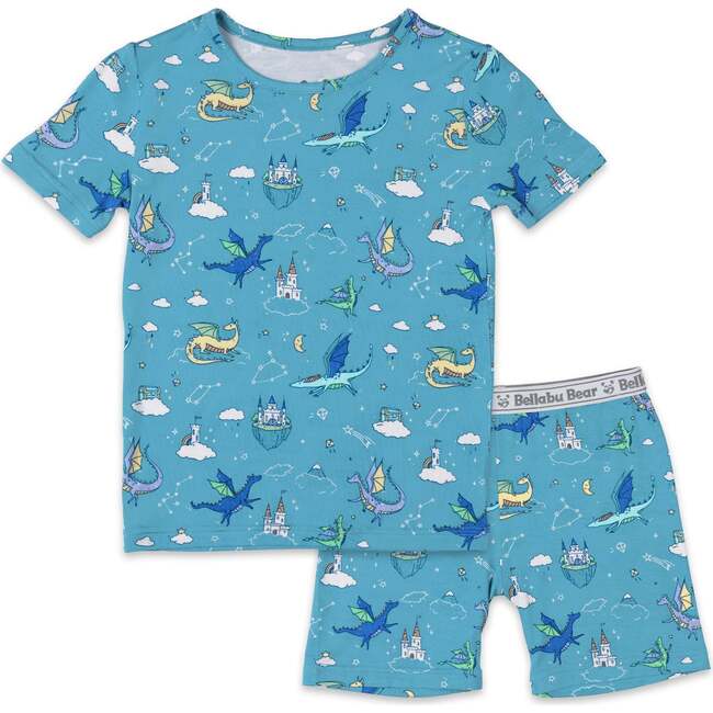 Dragon Dreams Bamboo Kids Pajama Short Set, Blue