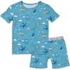 Dragon Dreams Bamboo Kids Pajama Short Set, Blue - Pajamas - 1 - thumbnail