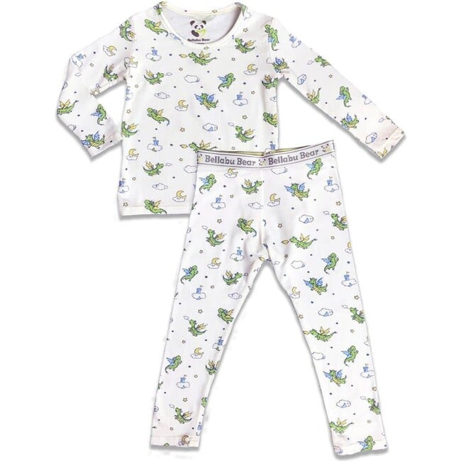 Dragon Bamboo Kids Pajamas, White