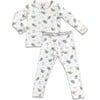 Dragon Bamboo Kids Pajamas, White - Pajamas - 1 - thumbnail