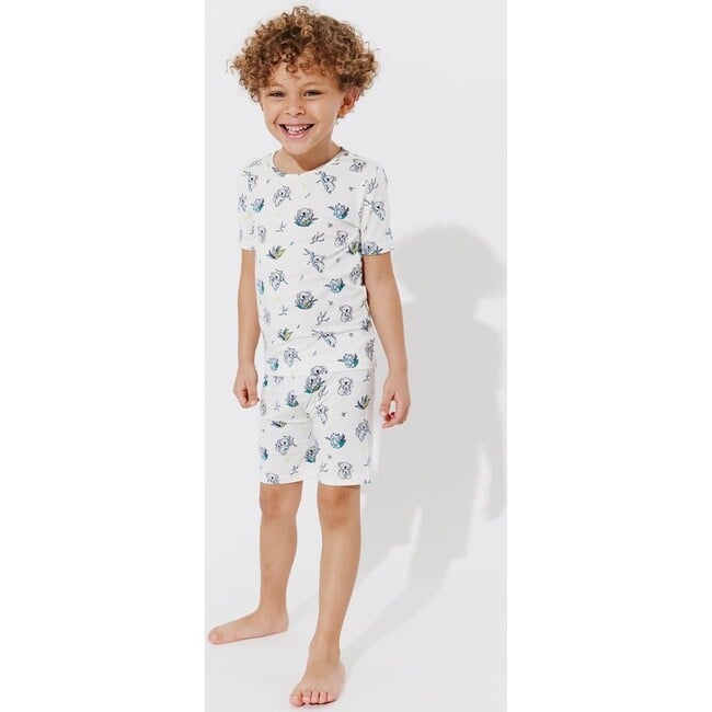 Koala Bamboo Kids Pajama Short Set, White - Pajamas - 7