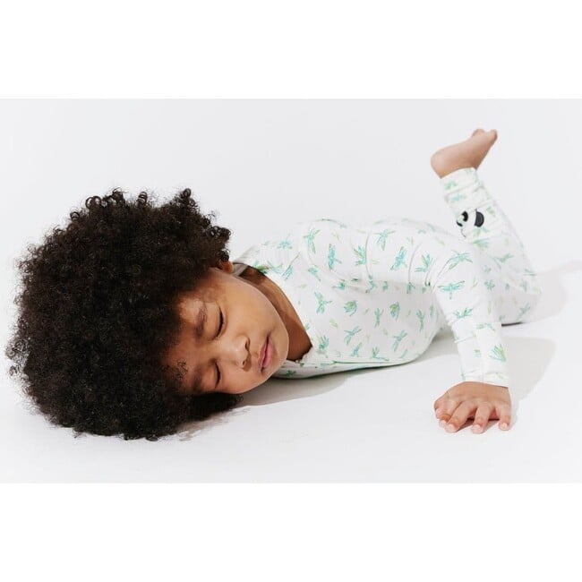 Dragonfly Bamboo Convertible Footie, White - Footie Pajamas - 6