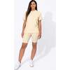 Oat Bamboo Blend Women's Oversized Tee & Biker Shorts Set, Beige - Mixed Apparel Set - 6