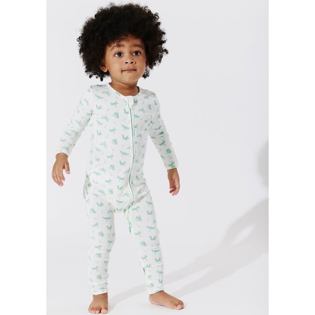 Dragonfly Bamboo Convertible Footie, White - Footie Pajamas - 7