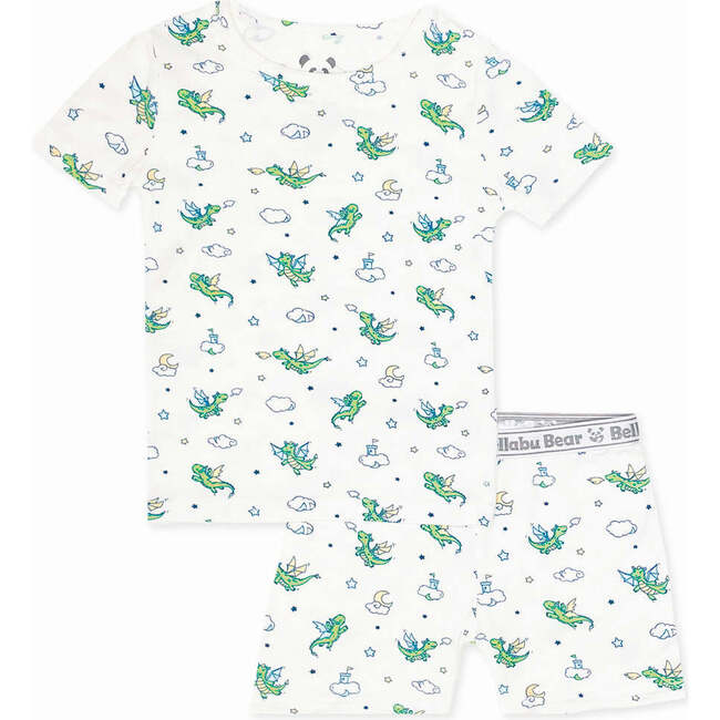 Dragon Bamboo Kids Pajama Short Set, White