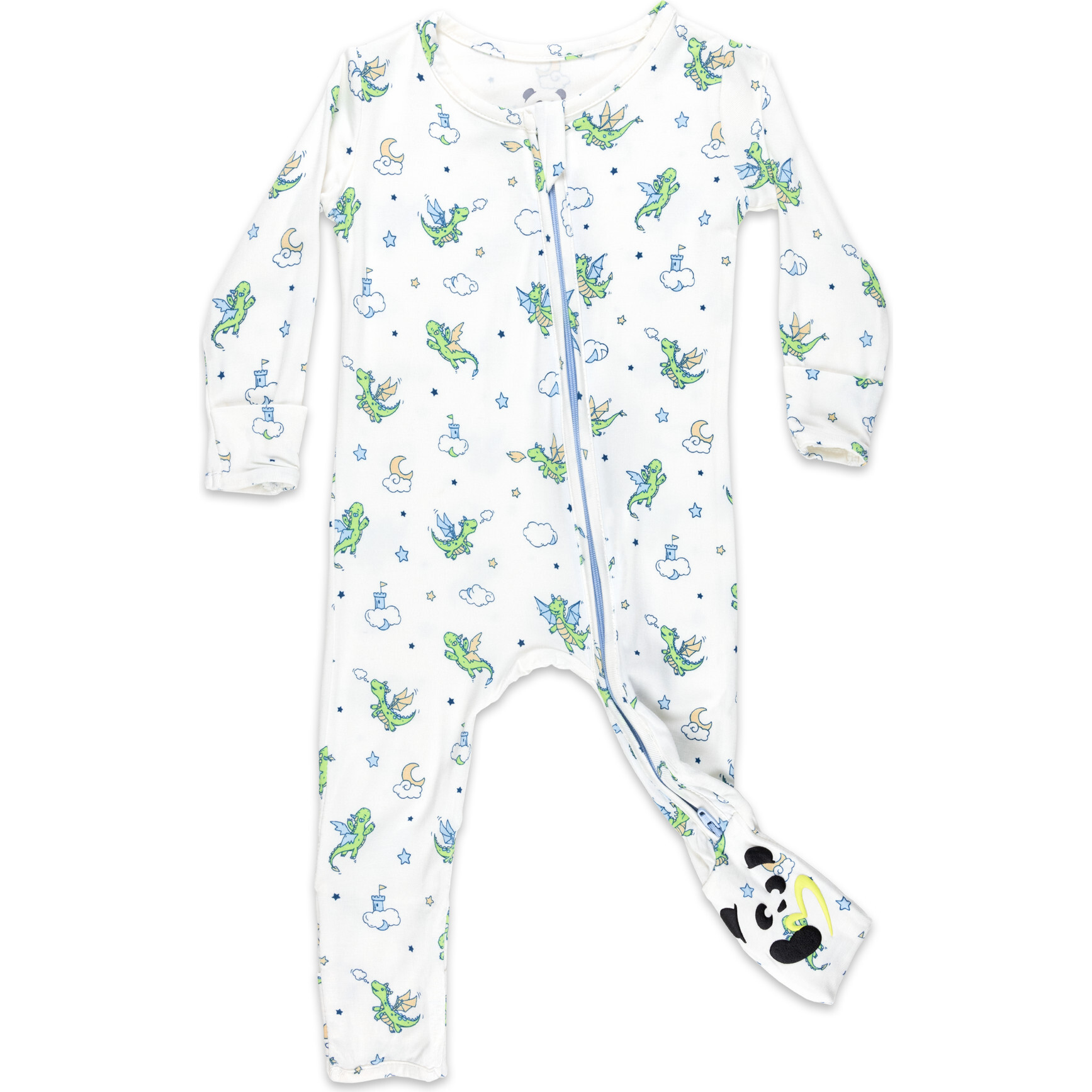 Dragon Bamboo Convertible Footie, White - Footie Pajamas - 1