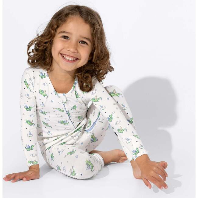 Dragon Bamboo Convertible Footie, White - Footie Pajamas - 2