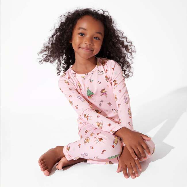 Nutcracker Pink Bamboo Kids Pajamas, Pink - Pajamas - 5