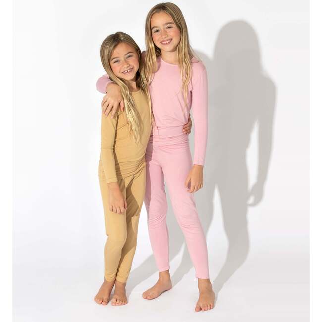 Dusty Rose Bamboo Kids Pajamas, Pink - Pajamas - 6