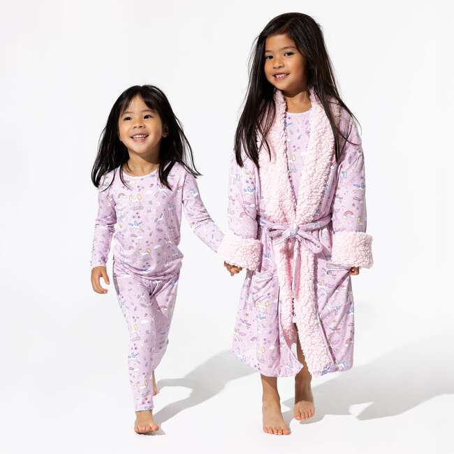 Enchanted Unicorn Bamboo Kids Pajamas, Purple - Pajamas - 6