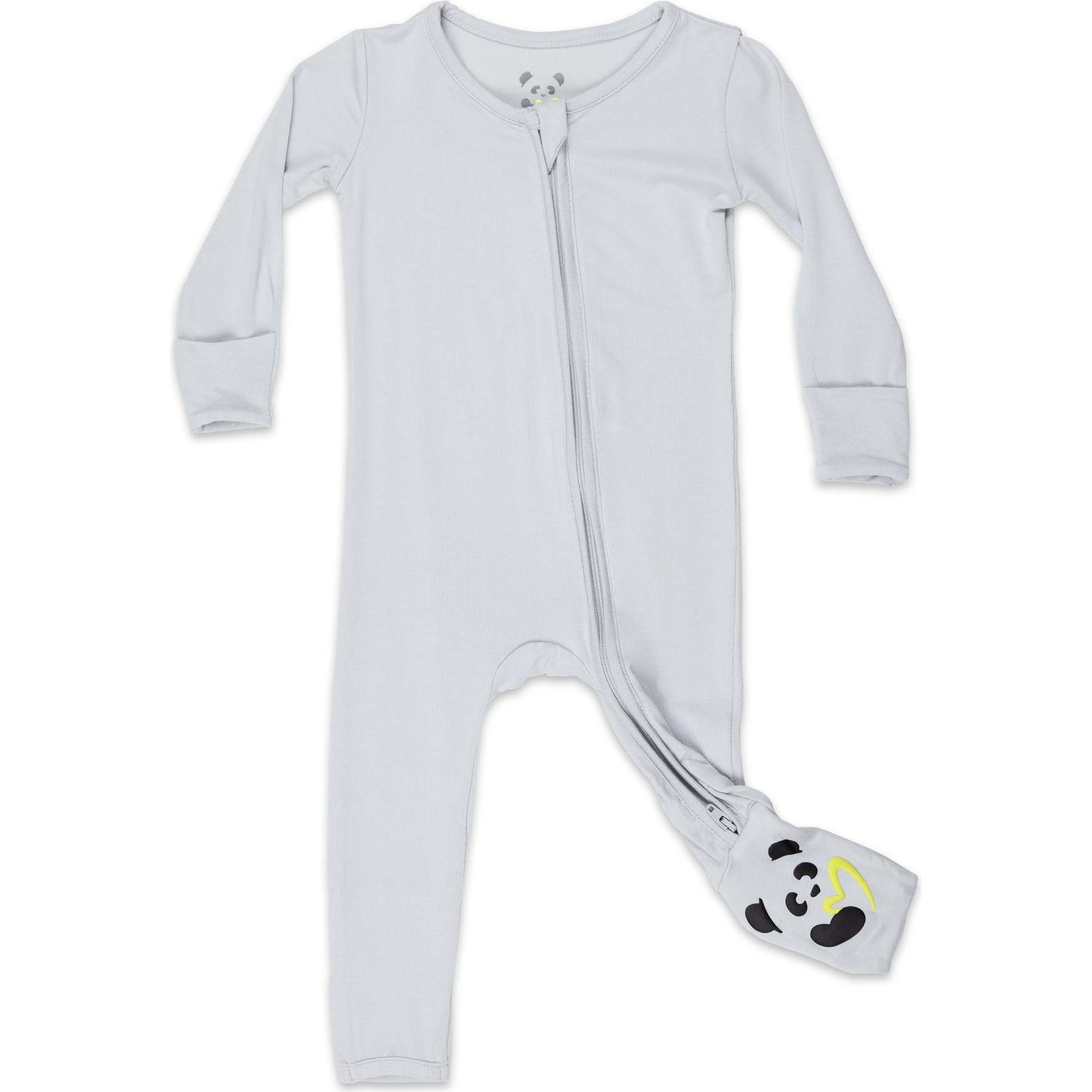Cloud Grey Bamboo Convertible Footie, Grey - Footie Pajamas - 1