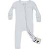 Cloud Grey Bamboo Convertible Footie, Grey - Footie Pajamas - 1 - thumbnail