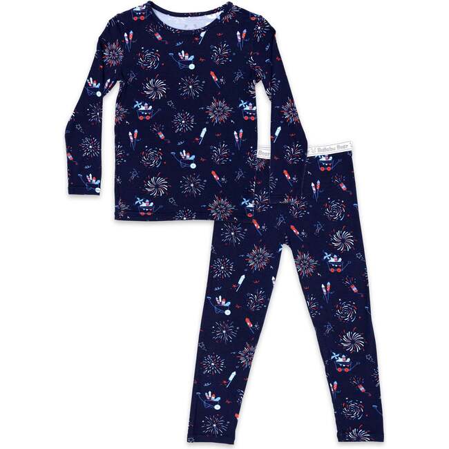 Fireworks Bamboo Kids Pajamas, Blue