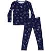 Fireworks Bamboo Kids Pajamas, Blue - Pajamas - 1 - thumbnail