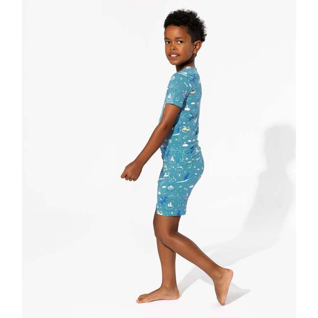 Dragon Dreams Bamboo Kids Pajama Short Set, Blue - Pajamas - 4