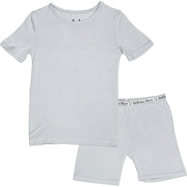 Cloud Grey Bamboo Kids Pajama Short Set, Grey