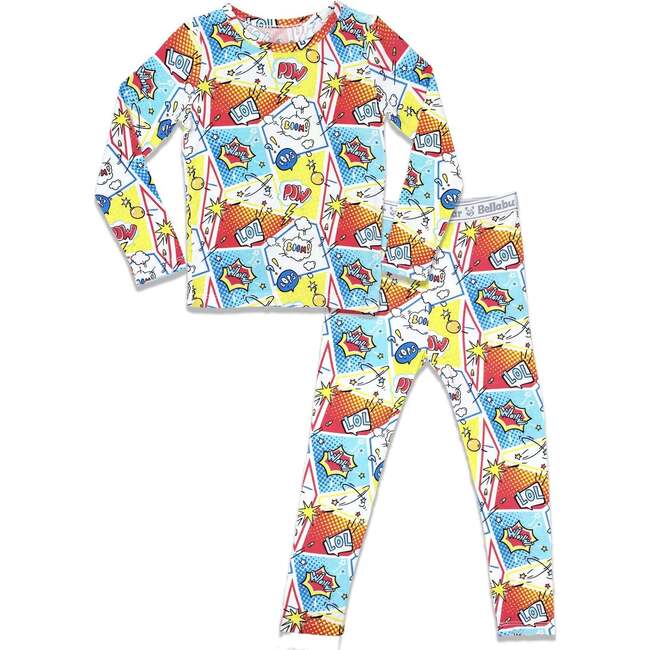 Comic Hero Bamboo Kids Pajamas, Red