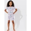 Comic Purple Bamboo Kids Pajama Short Set, Purple - Pajamas - 4