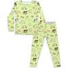 Farm Animals Bamboo Kids Pajamas, Green - Pajamas - 1 - thumbnail