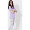 Comic Purple Bamboo Women's Pajama Set, Purple - Pajamas - 3