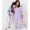 Comic Purple Bamboo Women's Pajama Set, Purple - Pajamas - 4