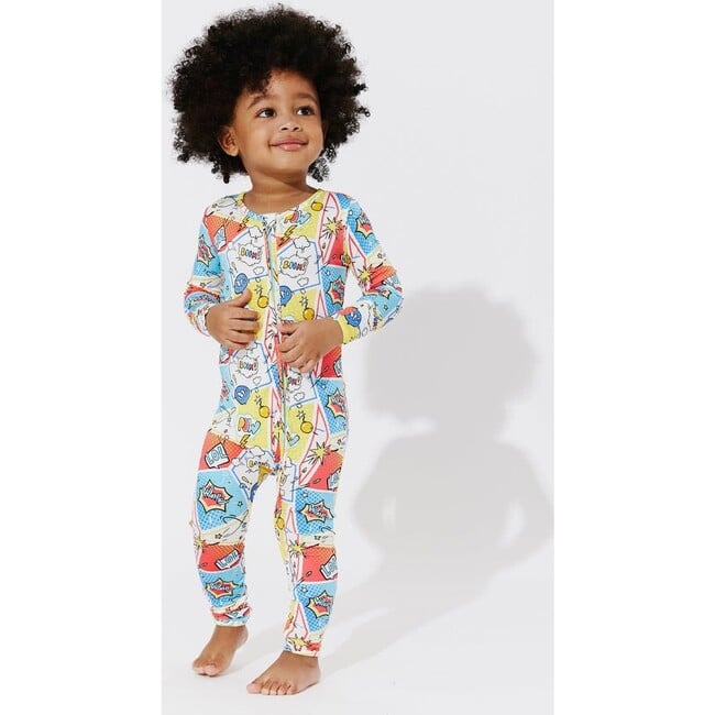 Comic Hero Bamboo Convertible Footie, Red - Footie Pajamas - 4