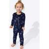 Fireworks Bamboo Convertible Footie, Blue - Footie Pajamas - 2