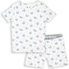 Butterfly Bamboo Kids Pajama Short Set, White - Pajamas - 1 - thumbnail