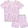 Enchanted Unicorn Bamboo Kids Pajama Short Set, Purple - Pajamas - 7