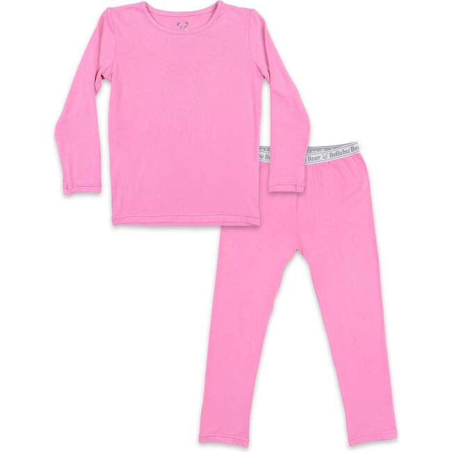 Bubblegum Pink Bamboo Kids Pajamas, Pink