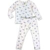 Butterfly Bamboo Kids Pajamas, White - Pajamas - 1 - thumbnail