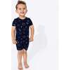 Fireworks Bamboo Kids Pajama Short Set, Blue - Pajamas - 3