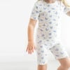 Butterfly Bamboo Kids Pajama Short Set, White - Pajamas - 6