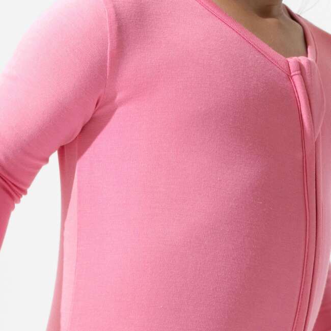 Bubblegum Pink Bamboo Convertible Footie, Pink - Footie Pajamas - 3