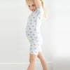 Butterfly Bamboo Kids Pajama Short Set, White - Pajamas - 7