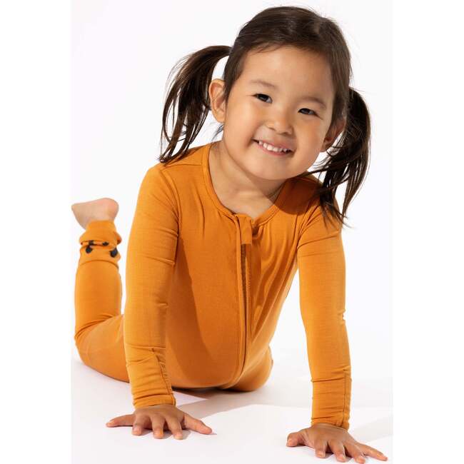 Canyon Bamboo Convertible Footie, Orange - Footie Pajamas - 4