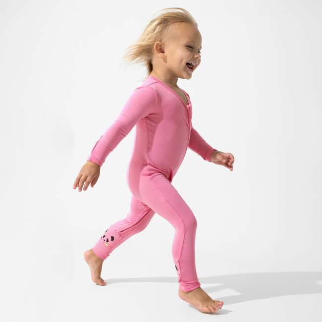 Bubblegum Pink Bamboo Convertible Footie, Pink - Footie Pajamas - 4