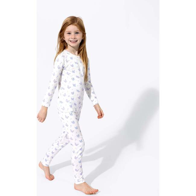 Butterfly Bamboo Kids Pajamas, White - Pajamas - 4