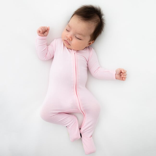 Blush Pink Bamboo Convertible Footie, Pink - Footie Pajamas - 5