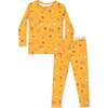 Basketball Bamboo Kids Pajamas, Orange - Pajamas - 1 - thumbnail