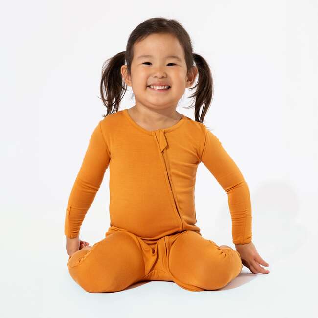 Canyon Bamboo Convertible Footie, Orange - Footie Pajamas - 5