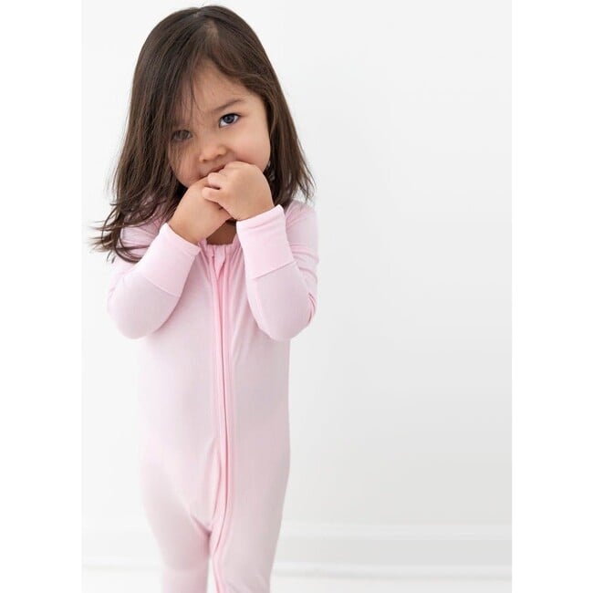 Blush Pink Bamboo Convertible Footie, Pink - Footie Pajamas - 7