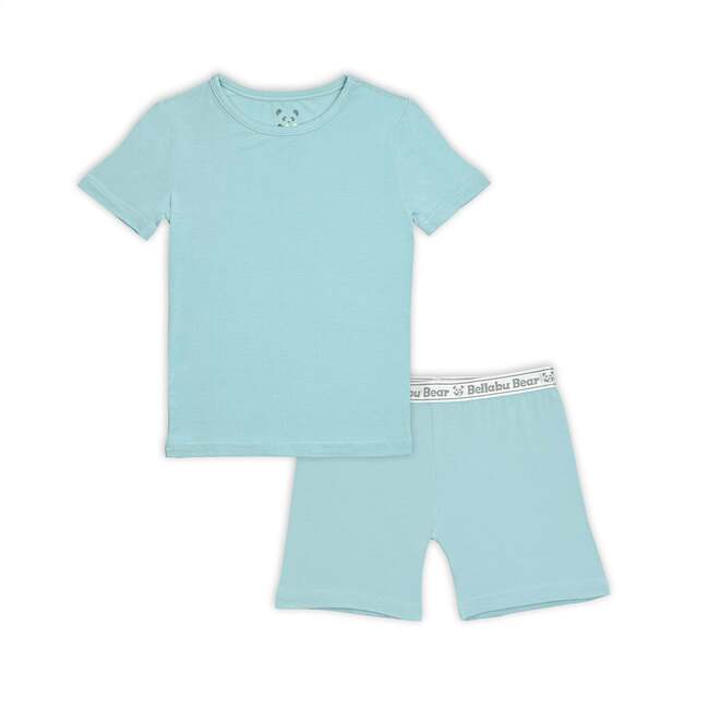 Adventure Blue Bamboo Kids Pajama Short Set, Blue