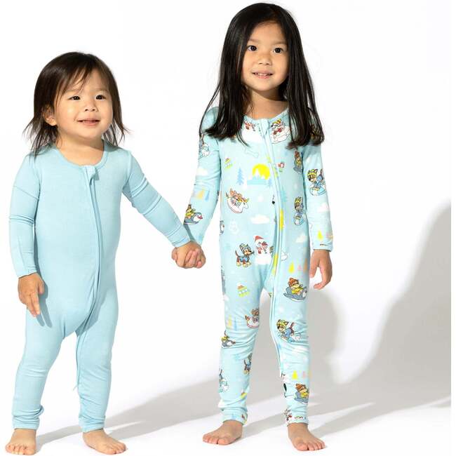 Adventure Blue Bamboo Convertible Footie, Blue - Footie Pajamas - 4