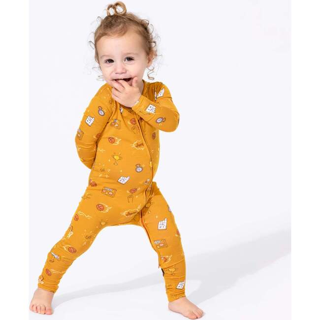 Basketball Bamboo Convertible Footie, Orange - Footie Pajamas - 3